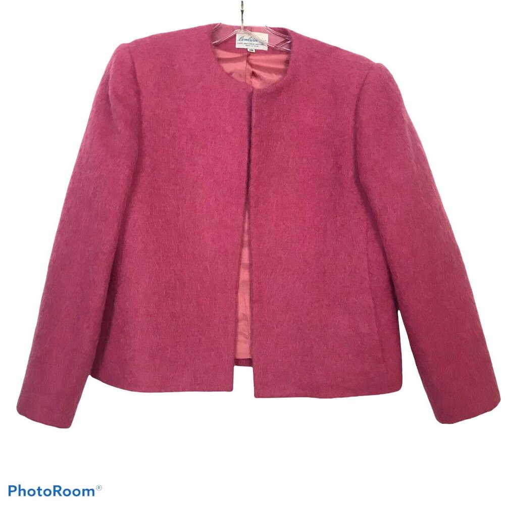 Womens 10 Pink Mohair Blazer 1960's Jacket LOMBARDI INC USA